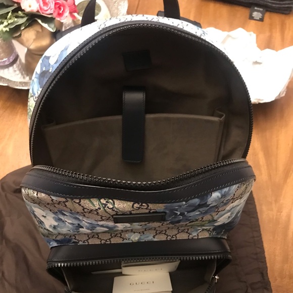 blue flower gucci backpack